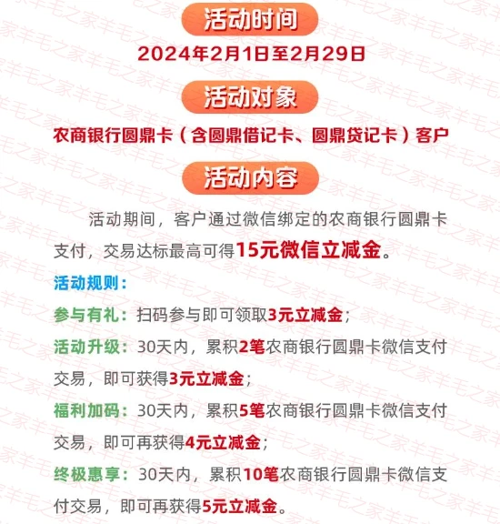 江苏农信,微信支付月月刷 消费得微信立减金（24年6月活动）