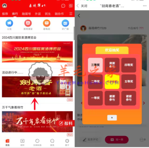 画境绵竹剑南春老酒投票抽现金红包 亲测中1.5元