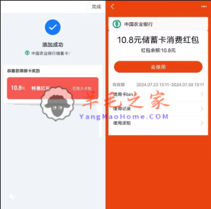 开通湖南长沙农业银行三类电子卡领取10.8元支付宝红包 亲测秒到