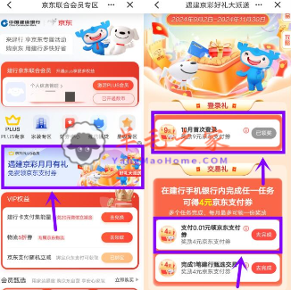 建设银行遇建京彩月月有礼0.01元购4元京东支付券 京东购物使用
